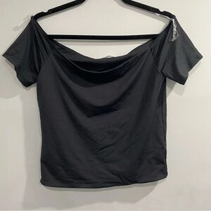 3/$25 ✺ Ardene contour boat neck shoulder black large top